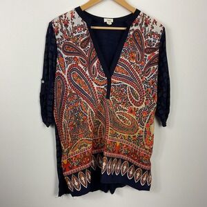 Anthropologie Tiny Women's Paisley Persian‎ Pear Tree Tunic Top Size L